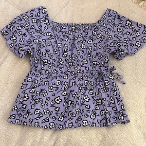 Elegant Floral Lavender Blouse